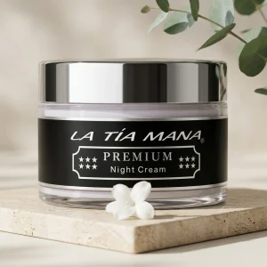 Tarro negro de 50 g de Crema Premium Night Cream con Retinol (Vitamina A)